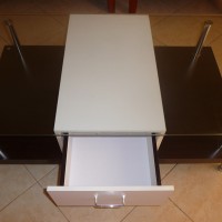 wooden table with box