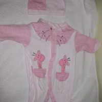 Pink baby coveralls
