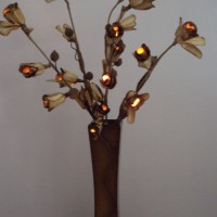 Lamp "bouquet" and wood vase