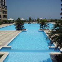 Studio in compound with private beach